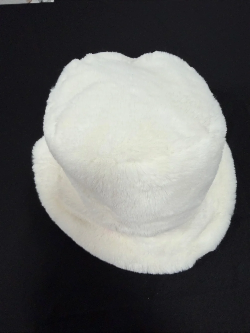 White Faux Fur Bucket Hat - Soft Winter Hat
